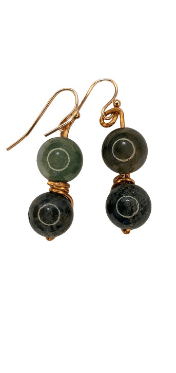 Aventurine Copper Earrings