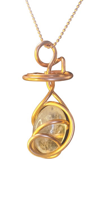 Clear Quartz Copper Wrapped Pendant