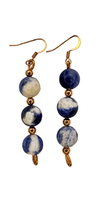 Sodalite Copper Earrings