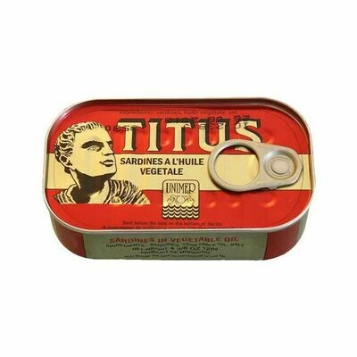 Titus Sardine in Soybean Oil / Titus Sardine in Oil / Canned Sardine 125g (Pack of 3)