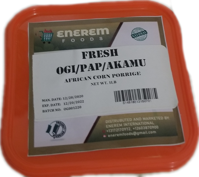 Enerem ​Fresh Raw Pap (Ogi/Akamu/African Corn Porridge) 3.5lb