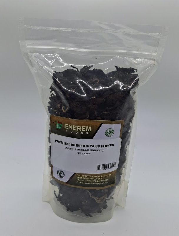 Enerem Dried Hibiscus Flower (Zobo/Dried Sorrel/Roselle) 8oz