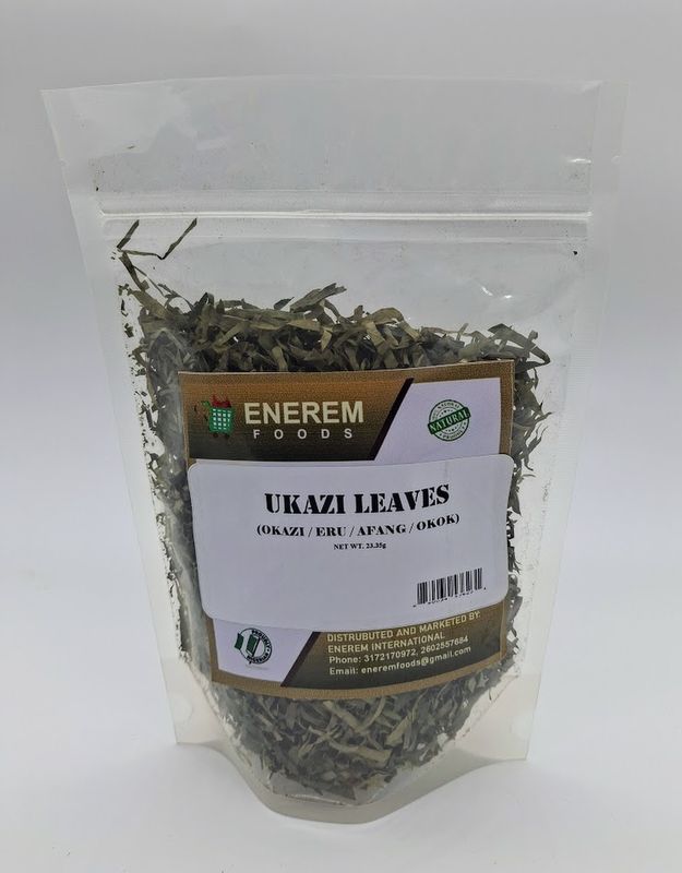 Enerem Dried Ukazi Leaves / Okazi / Eru / Afang / Okok 23.3g