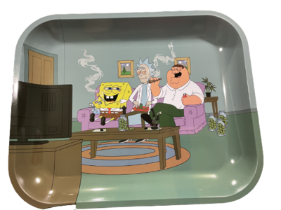 Large Rolling Tray, SpongeBob, Rick & Peter