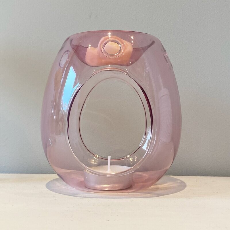 Dusky pink glass burner