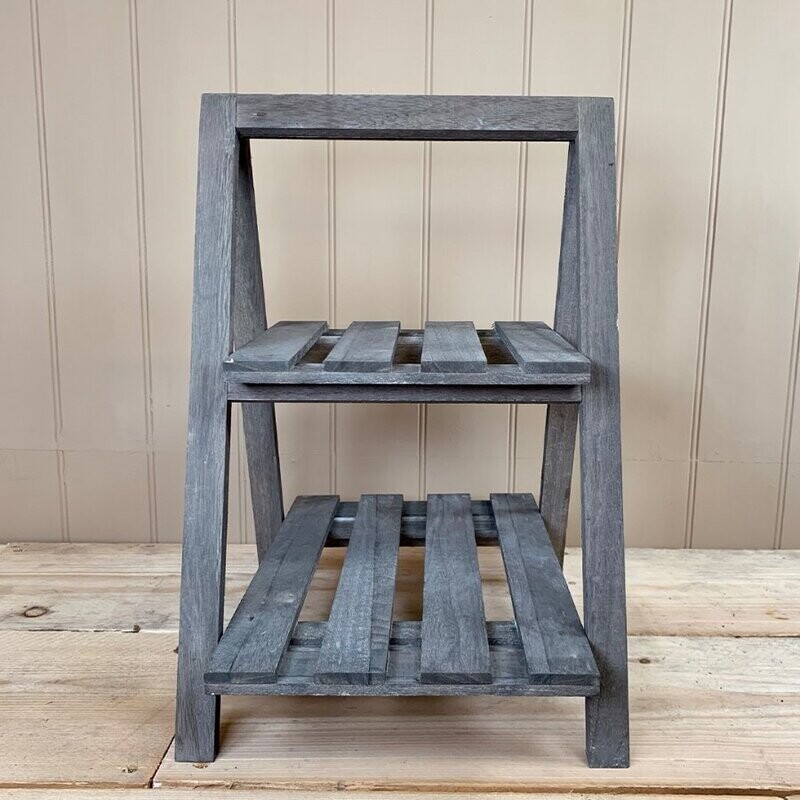 grey 2 tier a frame shelfs