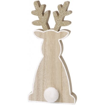 sitting  wooden Reindeer