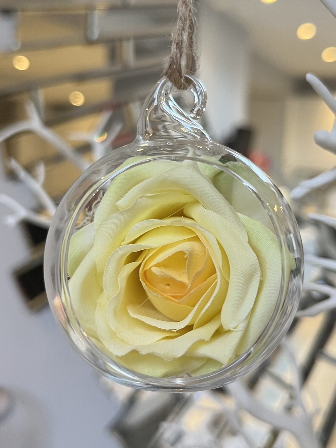 Yellow rose glass ball