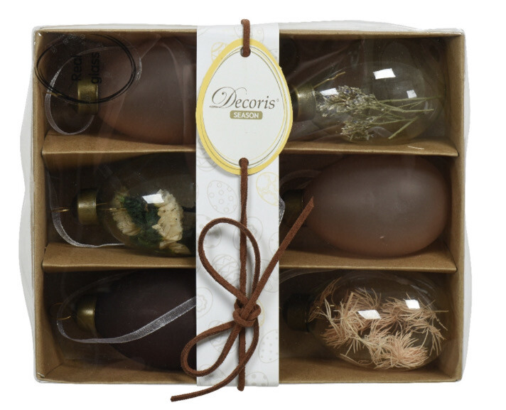 6 Glass Egg With Dried Flowers
