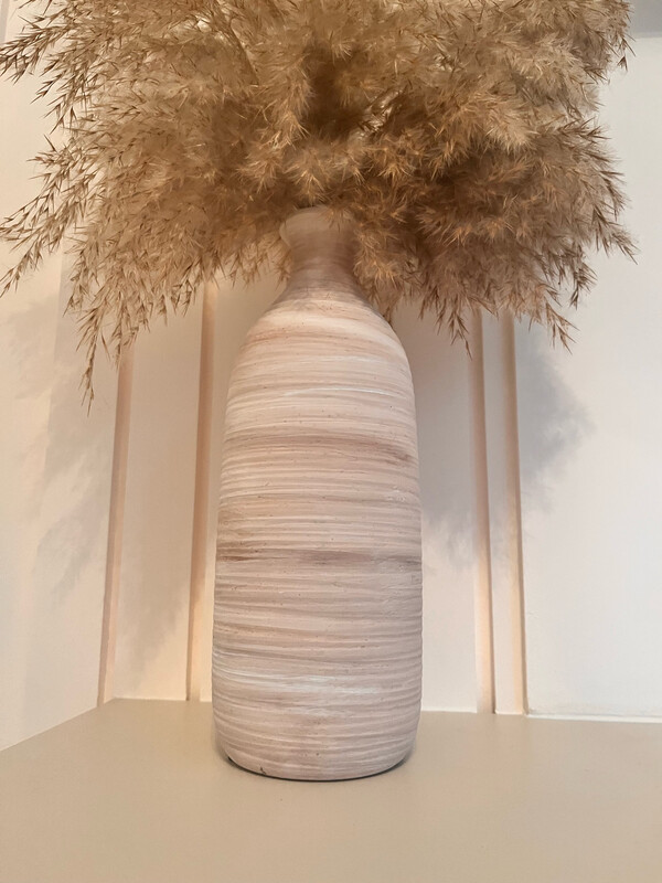 Natural Ribbed Bottle Vase