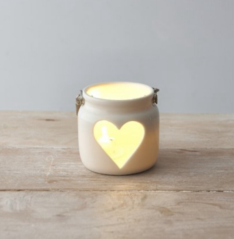 White heart , rope handle lantern