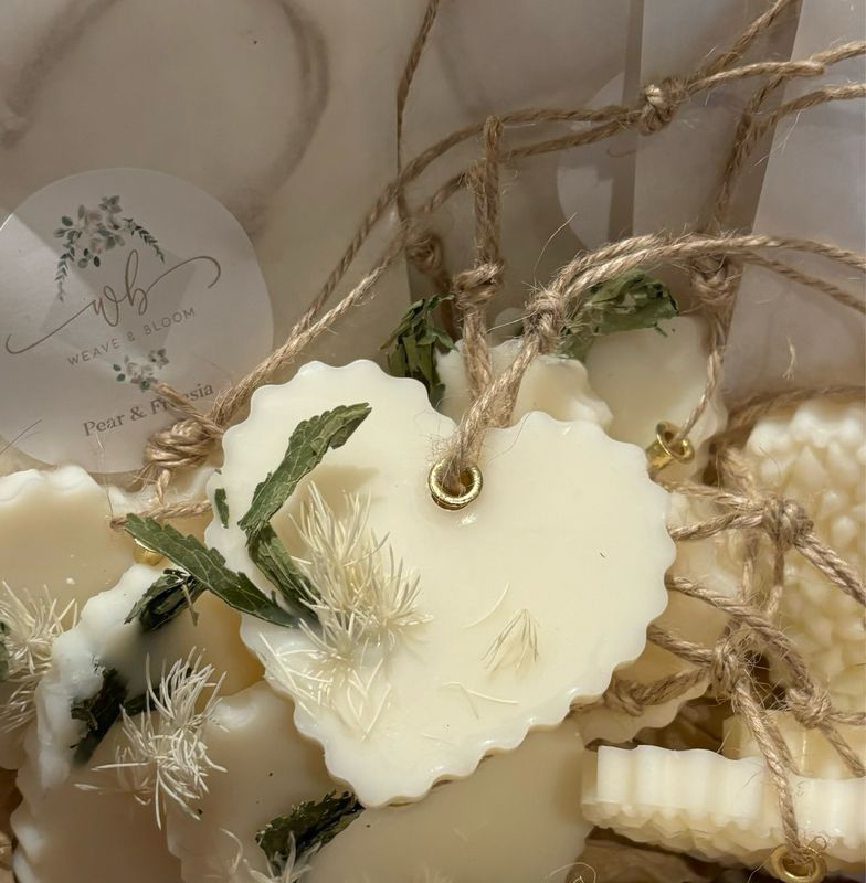 Wax melt Hanging Heart  Freshener  pear & Freesia