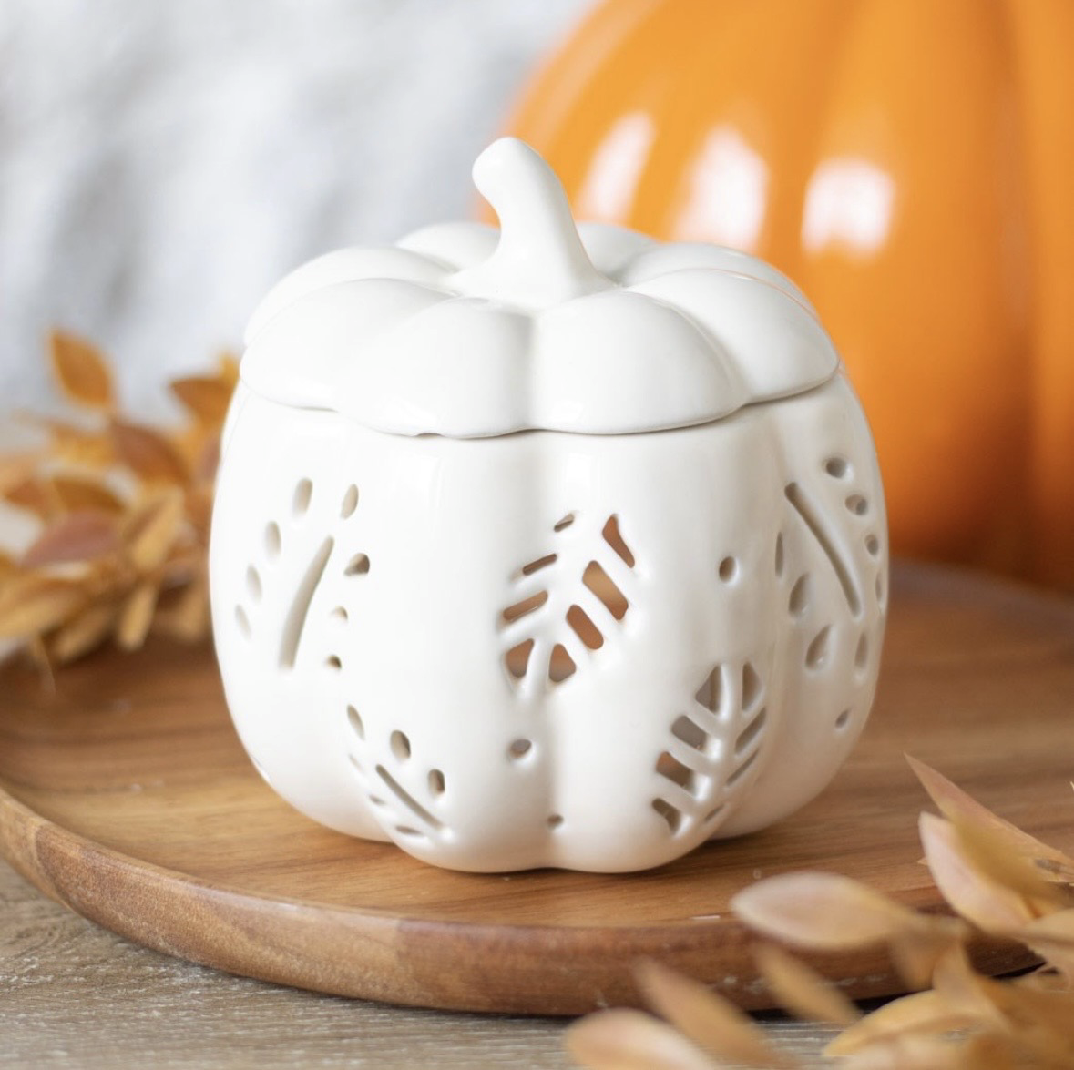 Autumnal White Pumpkin Burner