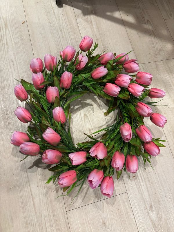 Pink Tulip Wreath