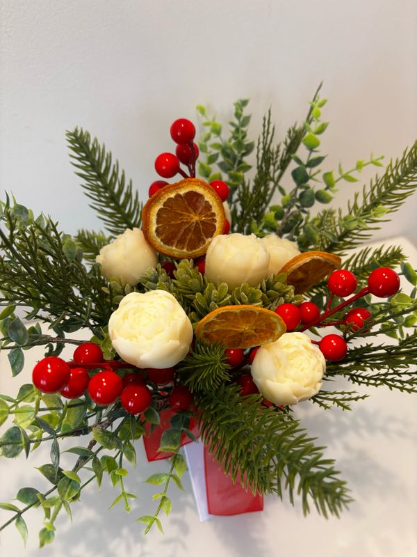 Christmas Wax Melt Bouquet Gift Set Cranberry Orange & Cinnamon