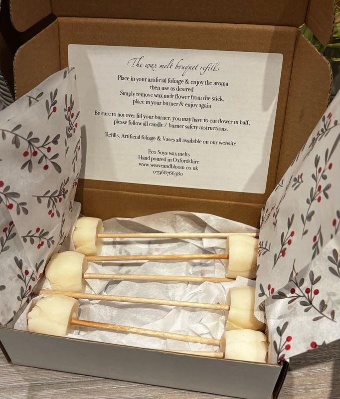 Christmas wax melt Bouquet flower Refills (white)