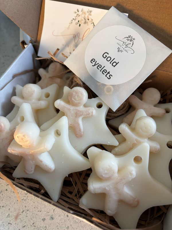 Hanging Wax Melt Stars ginger bread 8 pack