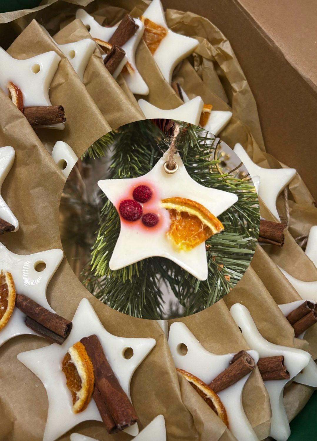 Hanging Wax Melt Stars Cranberry , orange & cinnamon 25 pack Hanging Wax Melt Stars Cranberry , orange & cinnamon 25 pack