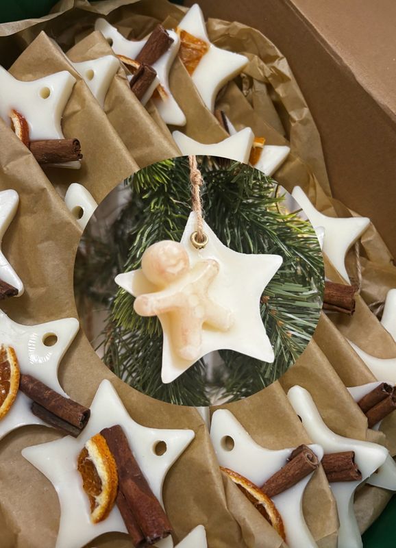 Hanging Wax Melt Stars ginger bread 25 pack