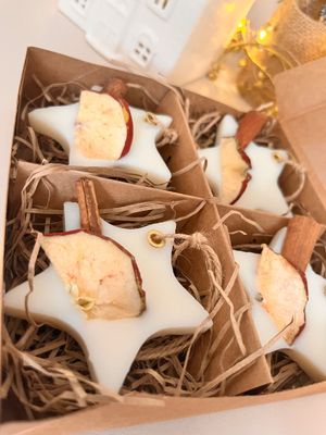 Christmas Hanging Wax Stars – Gift Box of 4