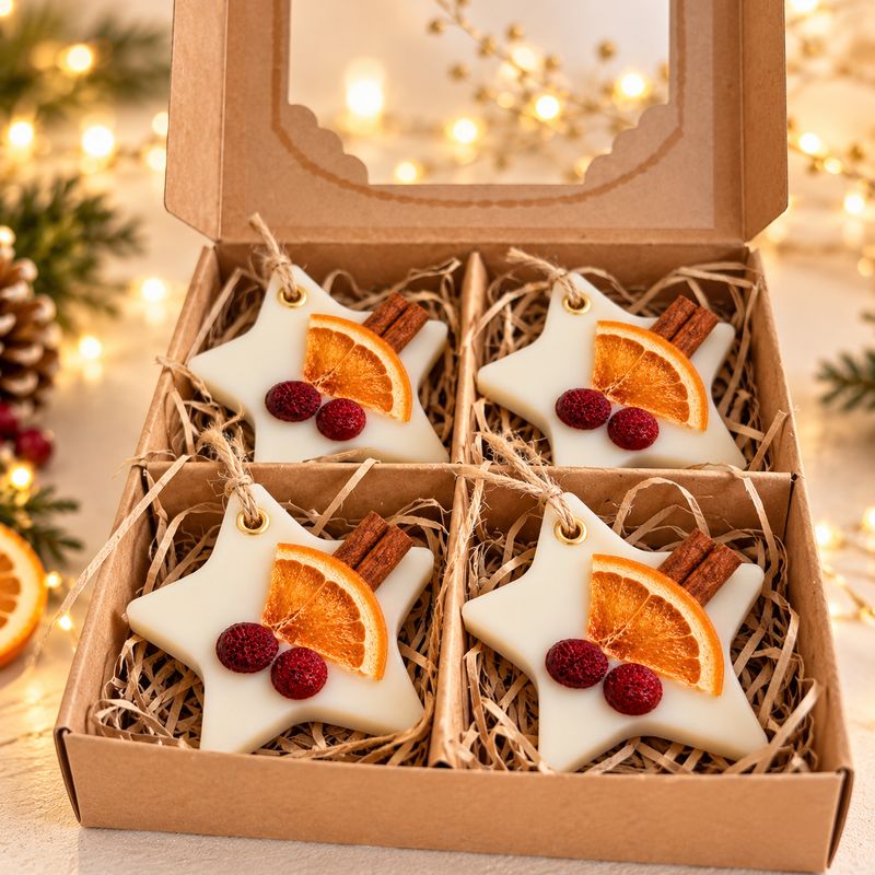 Cranberry , Orange & Cinammon star Decoration