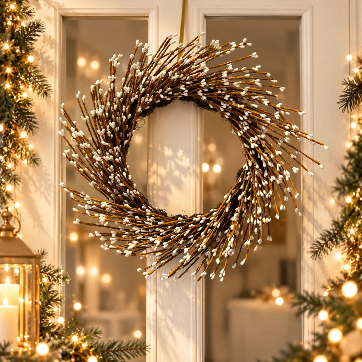 Rustic White Berry Wreath