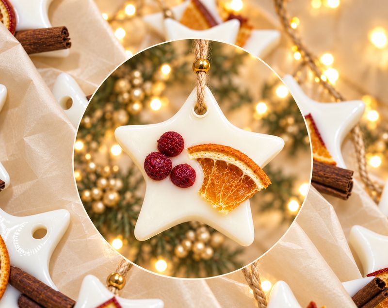 Hanging Wax Melt Stars Cranberry , orange  & cinnamon 25 pack
