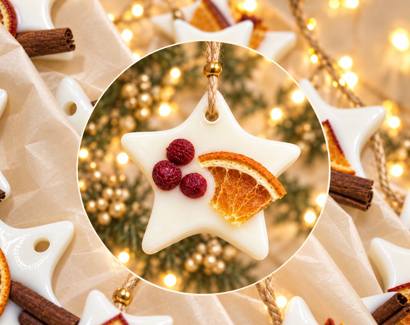 Hanging Wax Melt Stars Cranberry , orange & cinnamon 25 pack Hanging Wax Melt Stars Cranberry , orange & cinnamon 25 pack