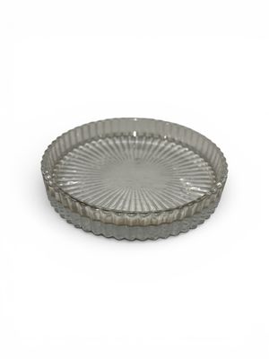 Glass round ribbed dish Glass round ribbed dish