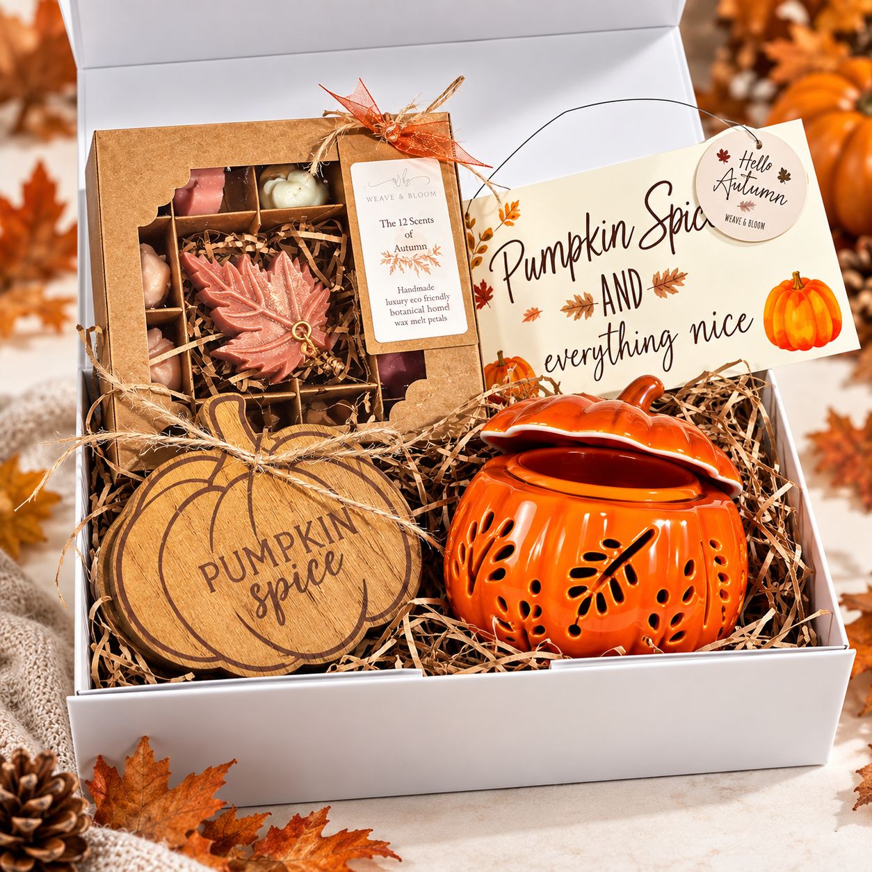 The Artisan Autumn Hamper | Pumpkin Wax Melt Burner & 12 Scents of Autumn