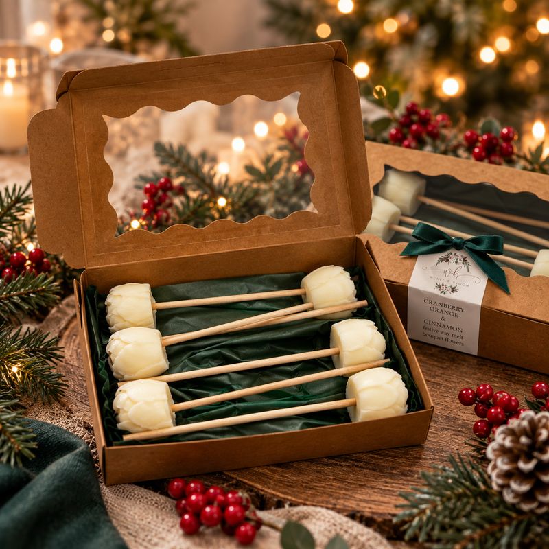 Christmas wax melt Bouquet flower Refills (white)