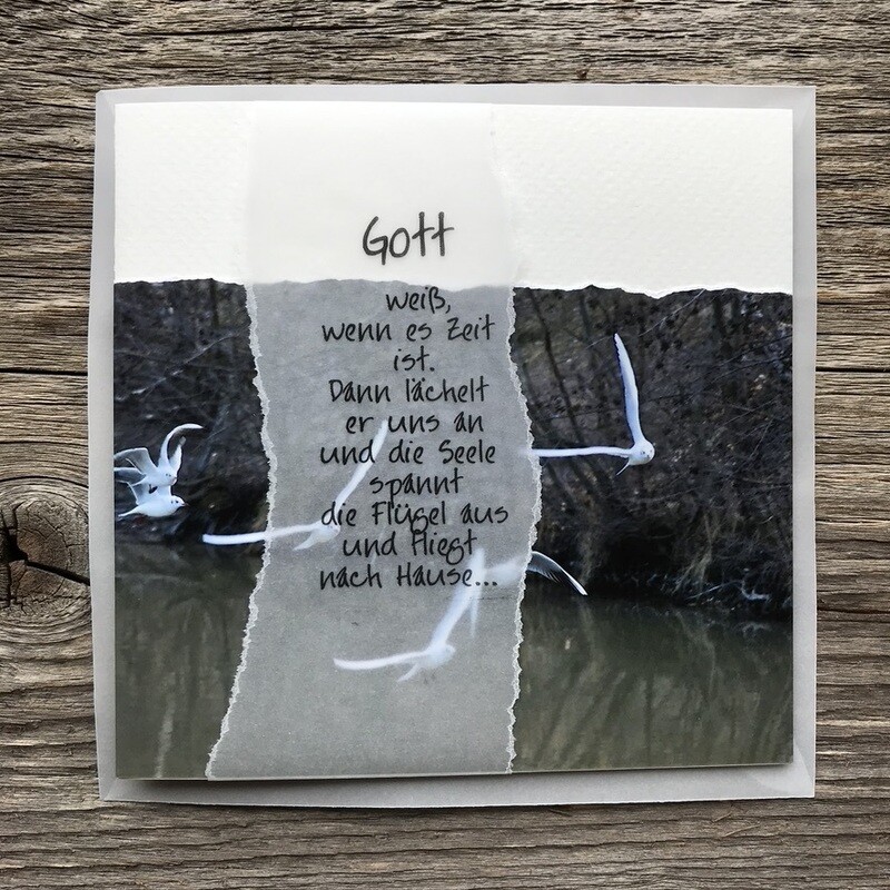 Karte &quot;Trauer&quot; Gott weiß wenn es Zeit ist...