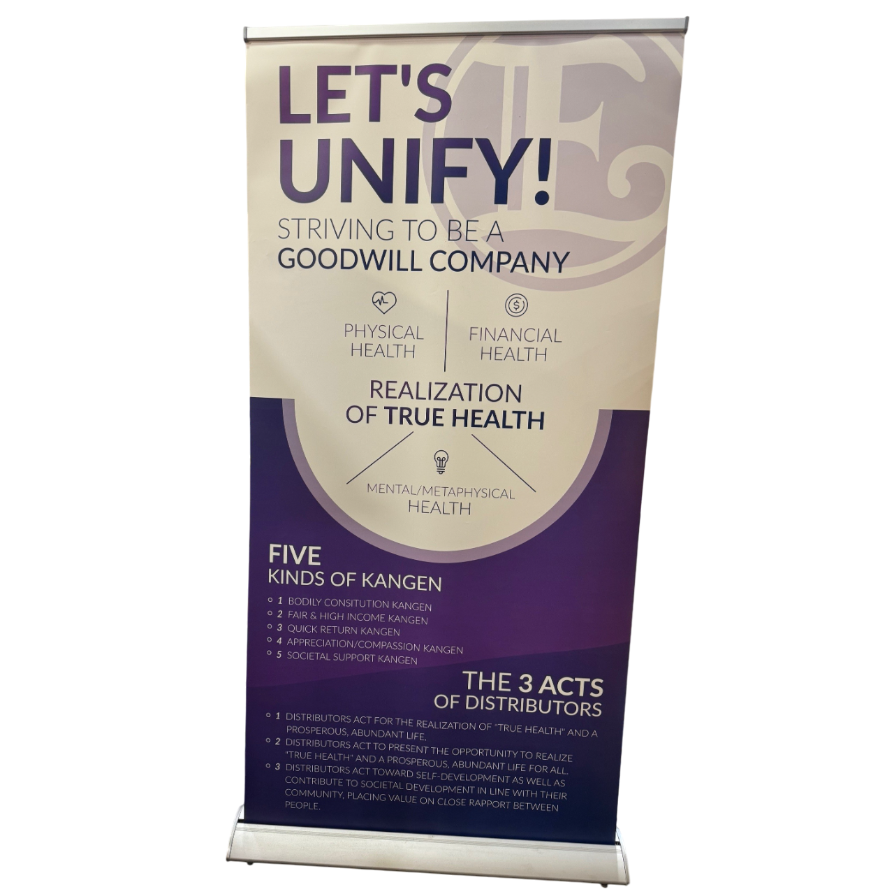 ROLL-UP Let&#39;s Unify - 100 X 200 cm ( usato - perfette condizioni )