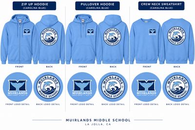 Muirlands Sweatshirts (Light Blue) (Can also be worn during PE)