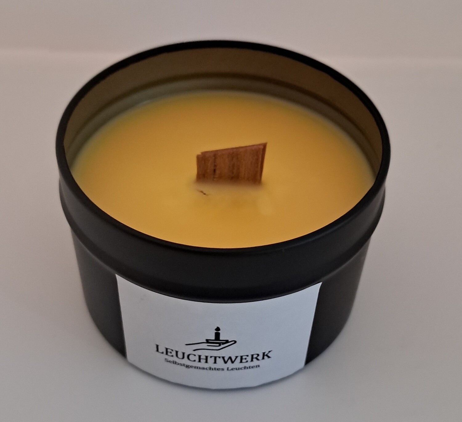 Zitronen Kerze mit Holzdocht
