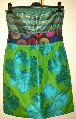 Abito Desigual. Verde e Azzurro. Taglia 38