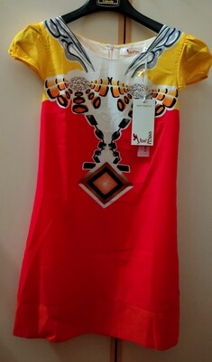 Abito Yes Miss. Giallo e Rosso. Taglia M