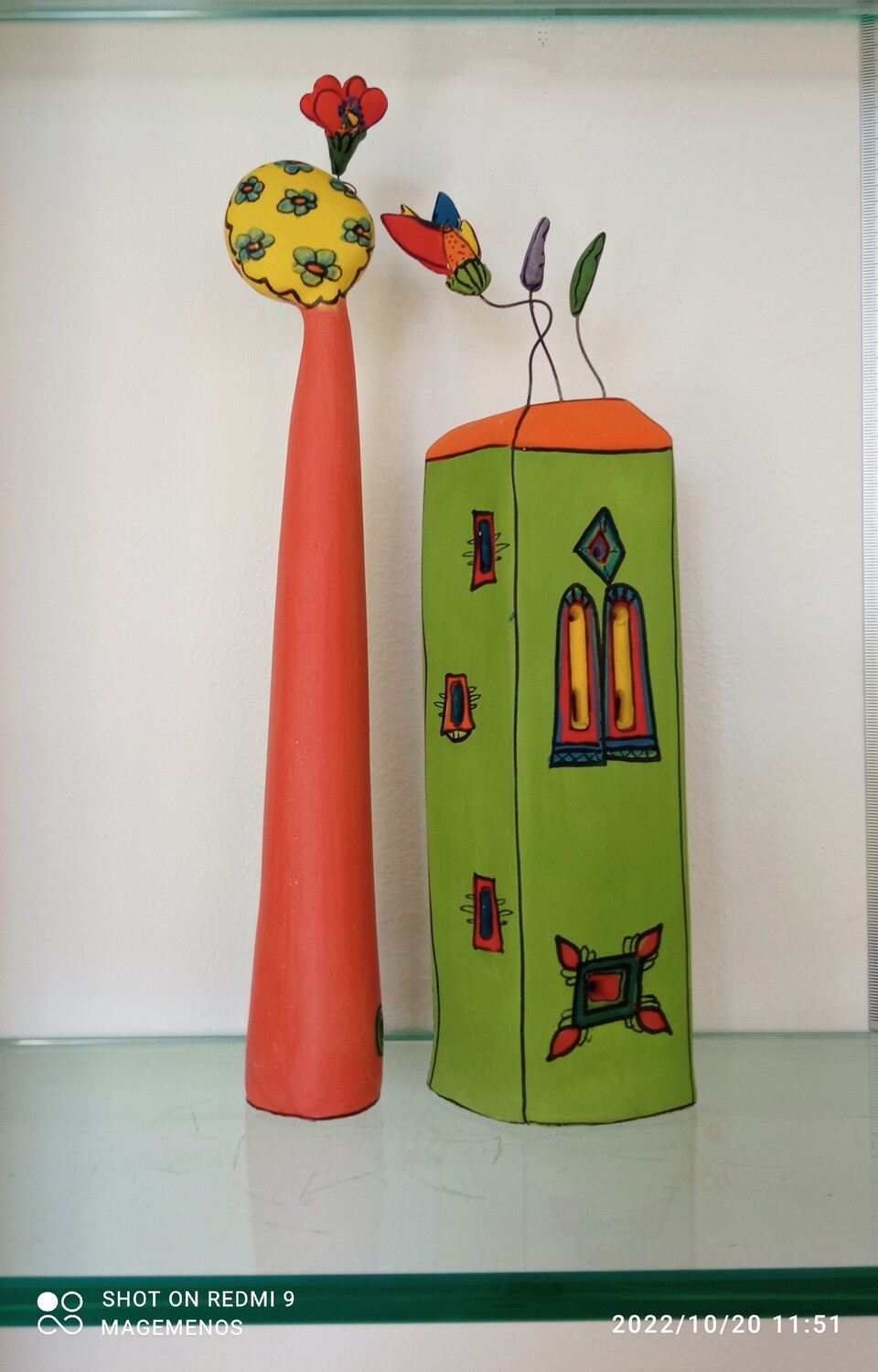 Ceramic house and tree set