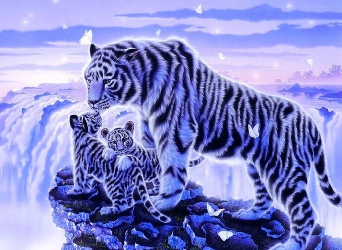 Diamond Painting Vollbild 30x40 mit eckigen Steinen