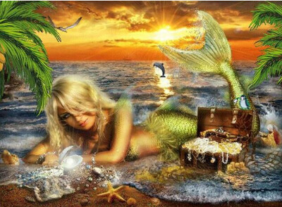 Diamond Painting Vollbild 50x70 mit runden Steinen