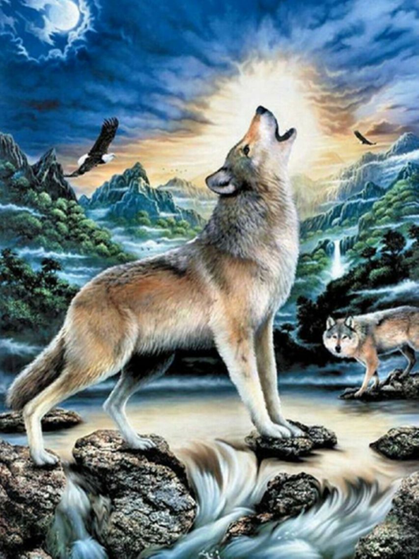 Diamond Painting Vollbild 30x40 mit eckigen Steinen