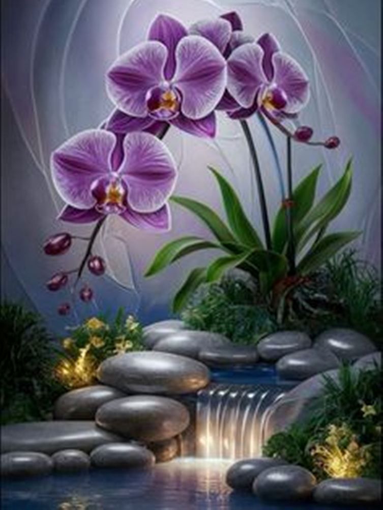 Diamond Painting Vollbild 50x70 mit runden Steinen