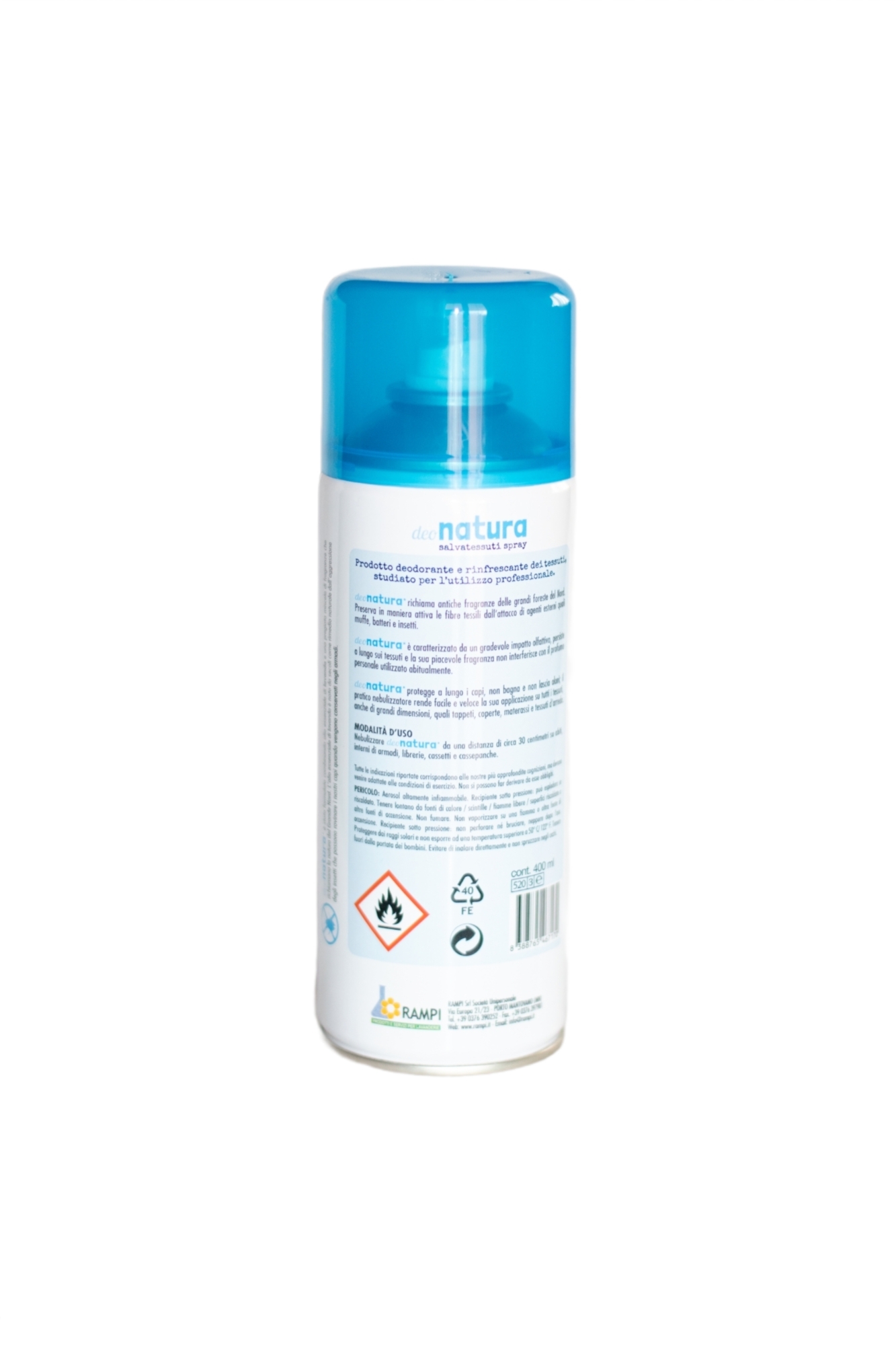 RAMPI Deodorante Spray Natura Salvatessuti Mangiaodori Igienizzante  AntiTarme Tessuti e Ambiente profumo Artico 400 ml