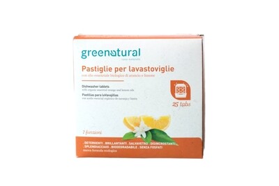 Green Tabs Pastiglie per Lavastoviglie, Arancio e Limone - Green Natural