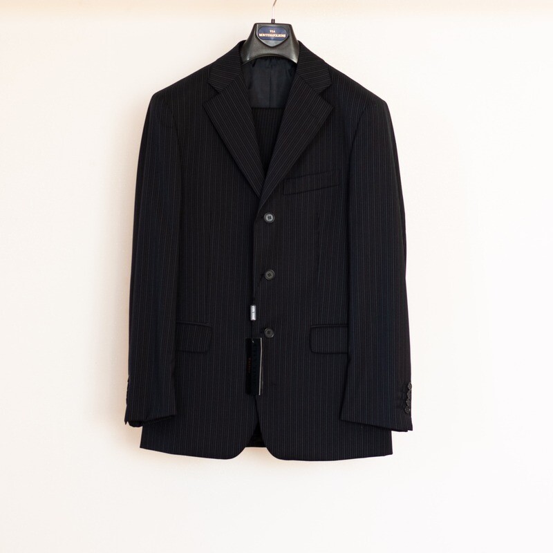 Abito Uomo elegante taglia 46 blu a righe - Zignone