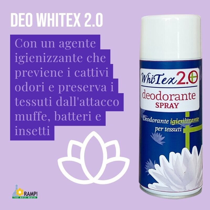 Whitex 2.0 Spray Deodorante igienizzante Professionale per Tessuti 400ml