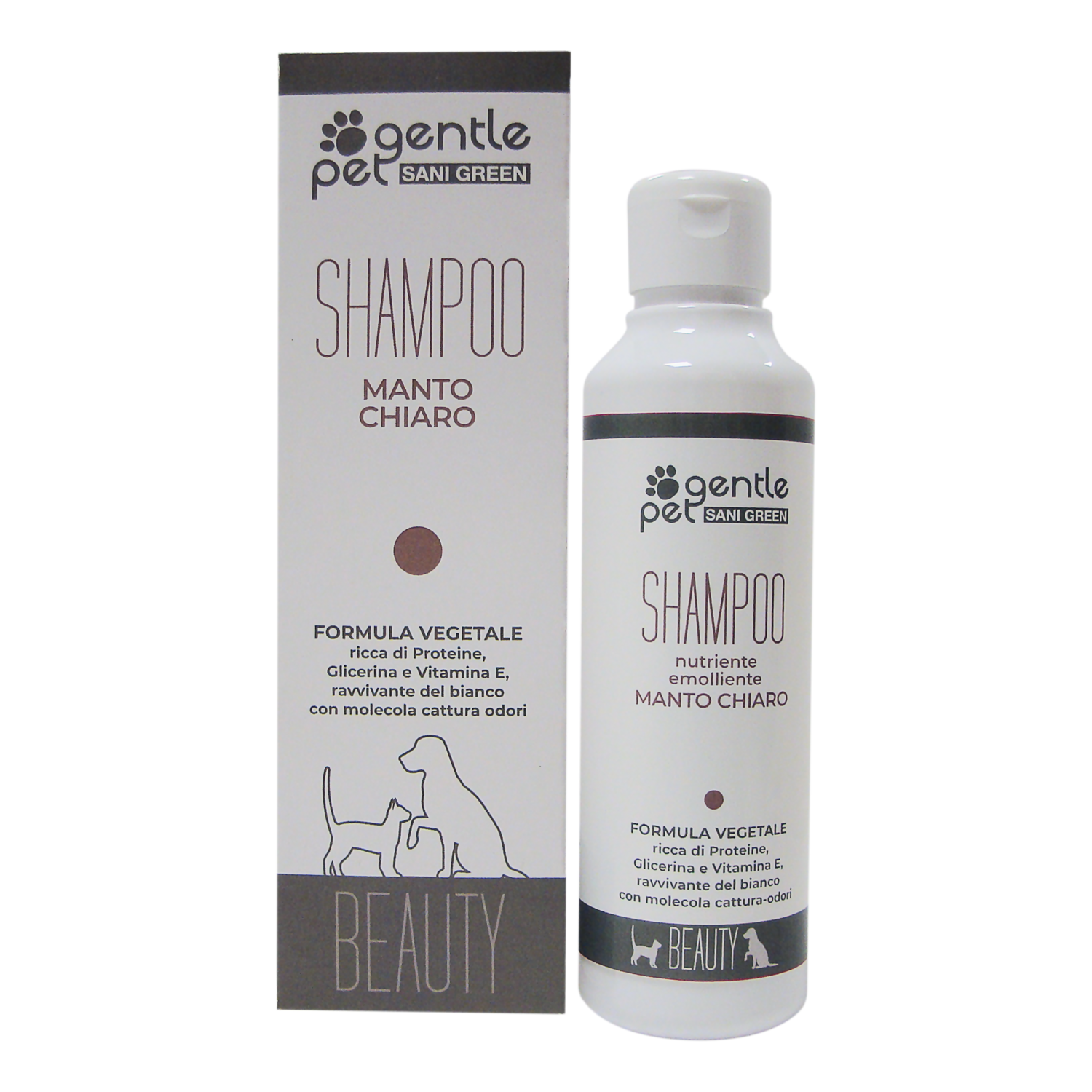 SHAMPOO MANTO CHIARO GENTLEPET SANIGREEN per Cani e gatti 250 ML