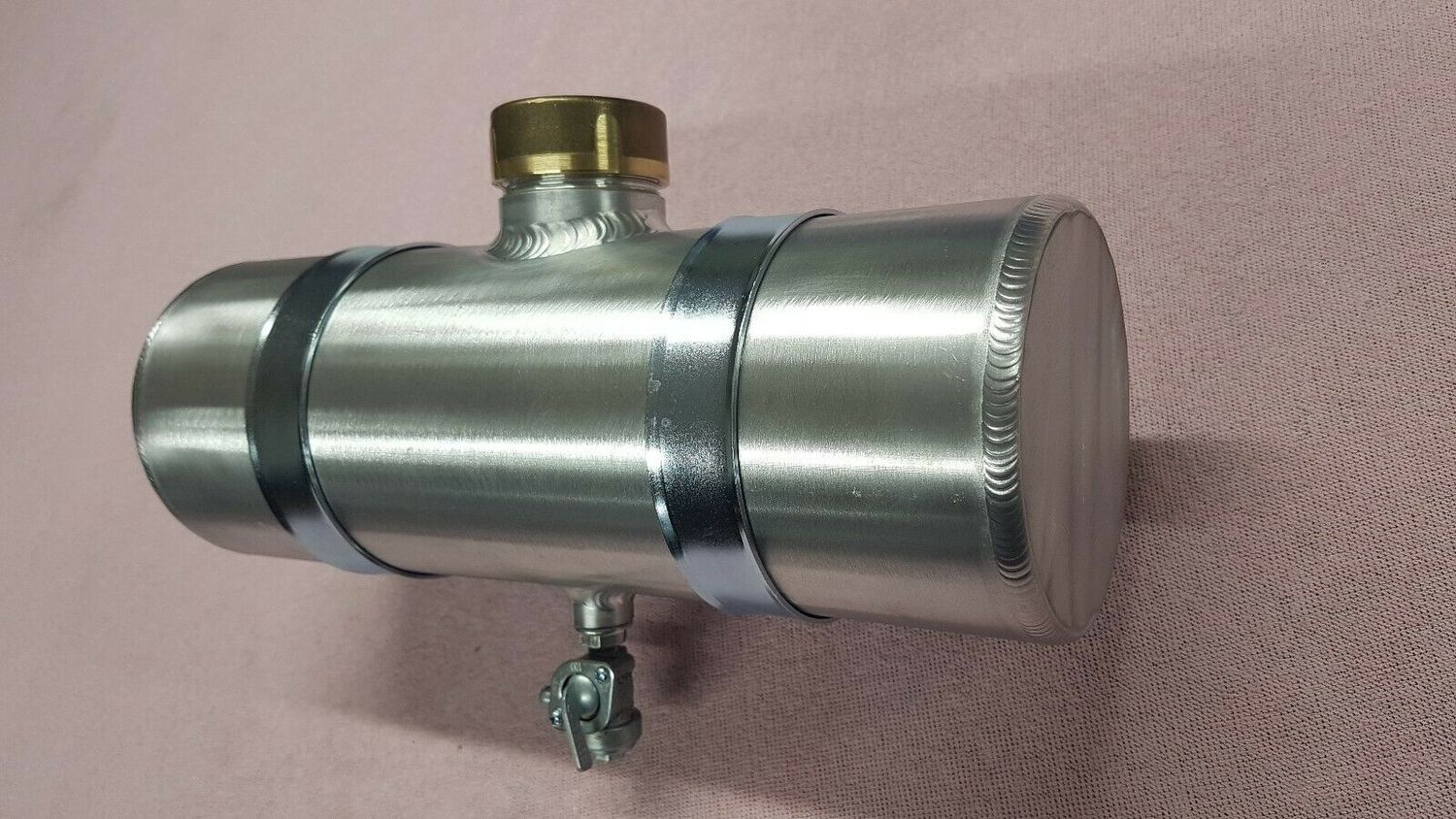 Tank für fahrende Bierkiste 2.5L Alutank Standmotor Zusatztank Benzintank mit Schellen