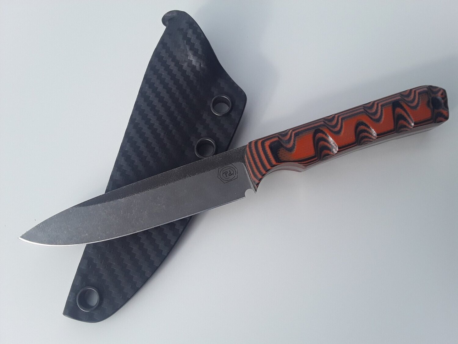 PiedPiper- Neck Knife- handgefertigt - Orange/Black