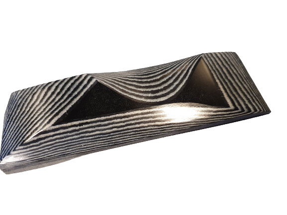XL Canvas / Jute Micarta, Black/White Platte - 160x50x8mm
